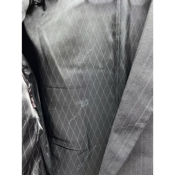 Oleg Cassini Men’s 38R? Pants 43 Waist Black Pinstripe Suit - Picture 6 of 15